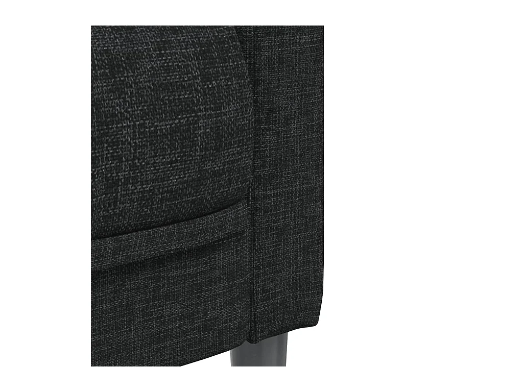 Sofa 3-Sitzer Schwarz Stoff