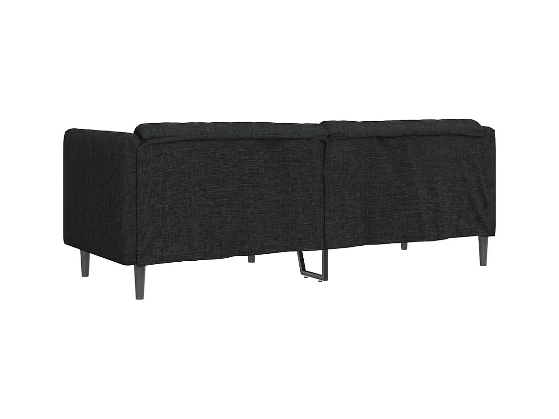 Canapé à 3 places noir tissu