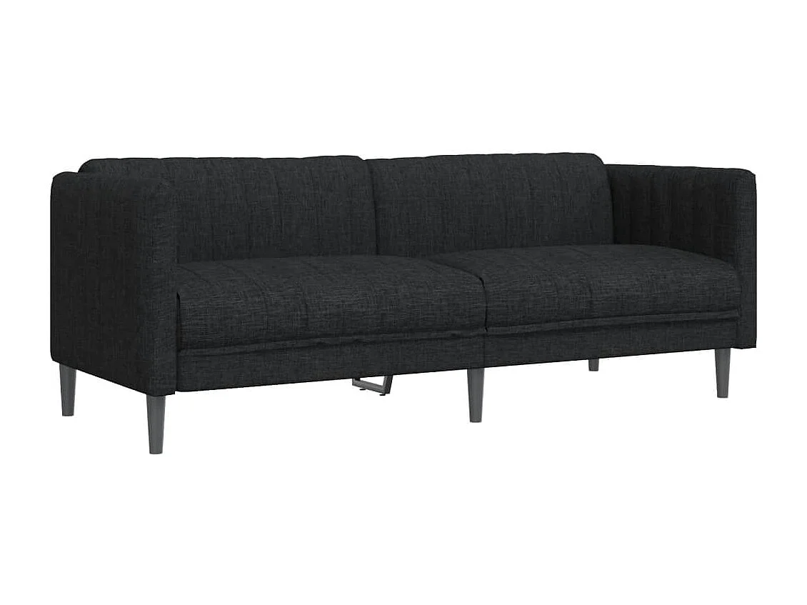 Sofa 3-Sitzer Schwarz Stoff