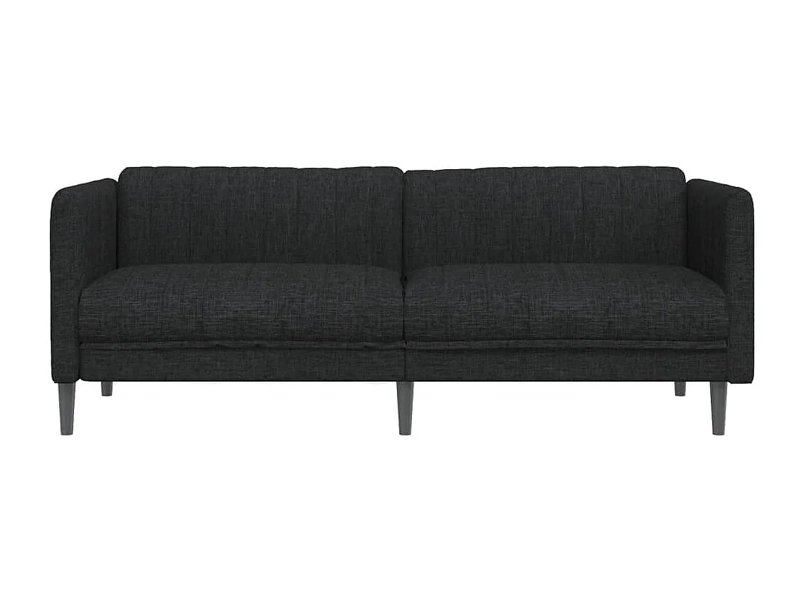Sofa 3-Sitzer Schwarz Stoff