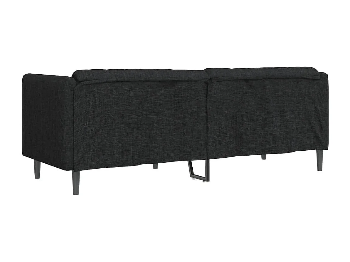 Sofa 3-Sitzer Schwarz Stoff