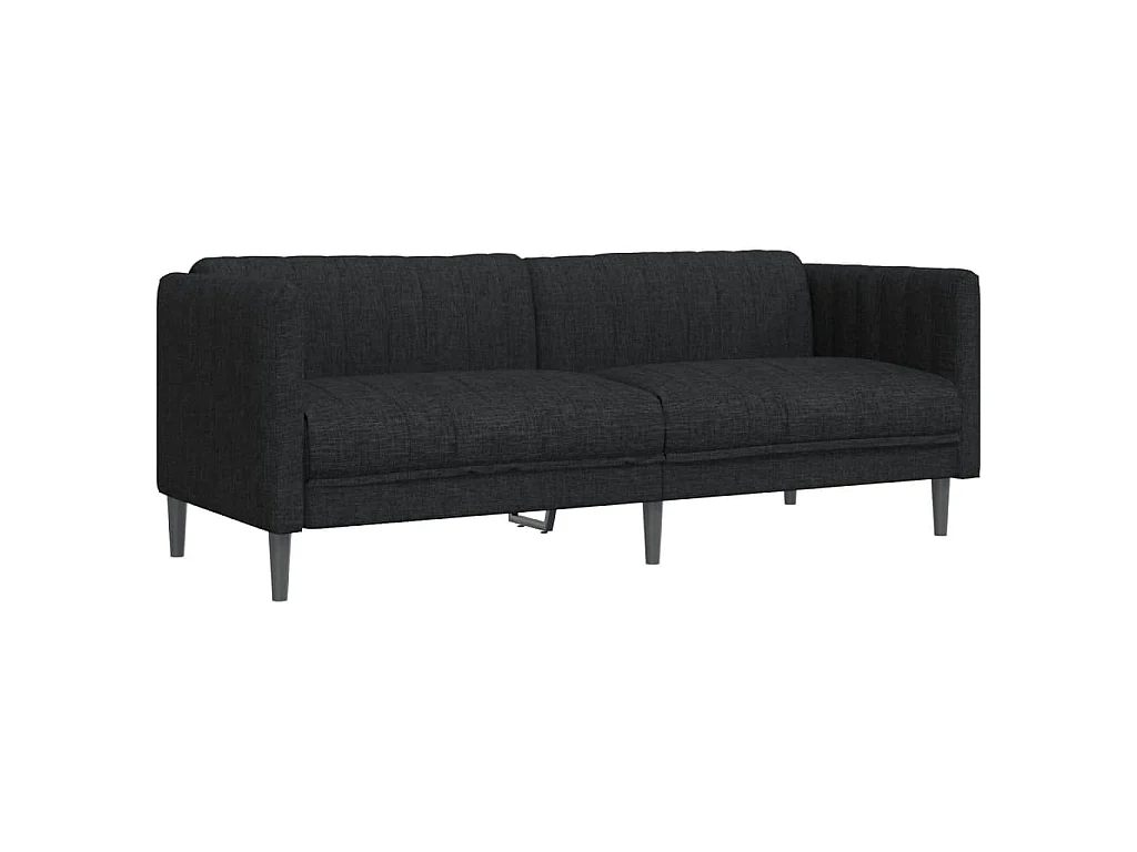 Sofa 3-Sitzer Schwarz Stoff