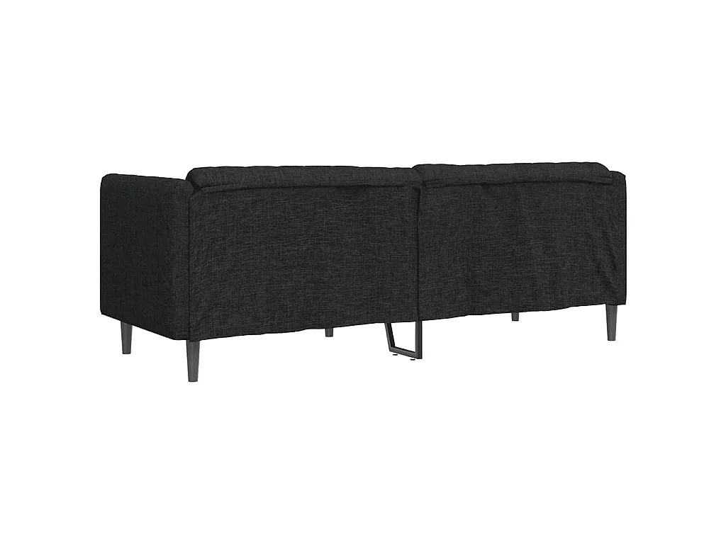Canapé à 3 places noir tissu