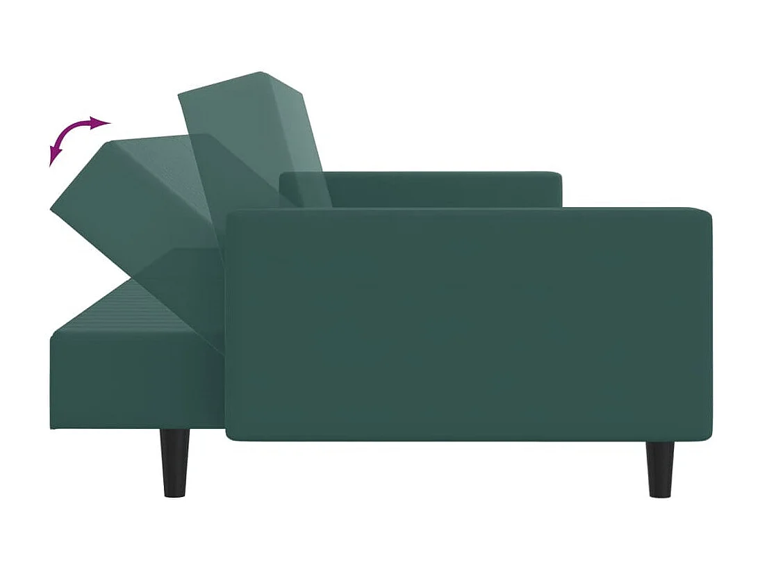 Set di Divani 2 pz Verde Scuro in Velluto