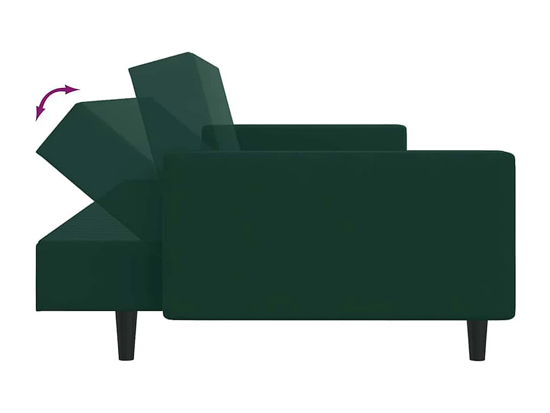 Ensemble de canapés 2 pcs vert foncé velours