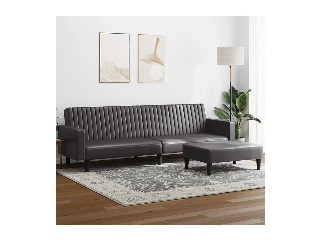 Ensemble de canapés 2 pcs gris similicuir