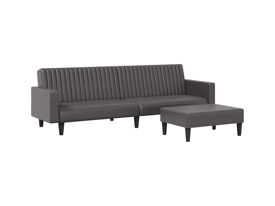 Ensemble de canapés 2 pcs gris similicuir