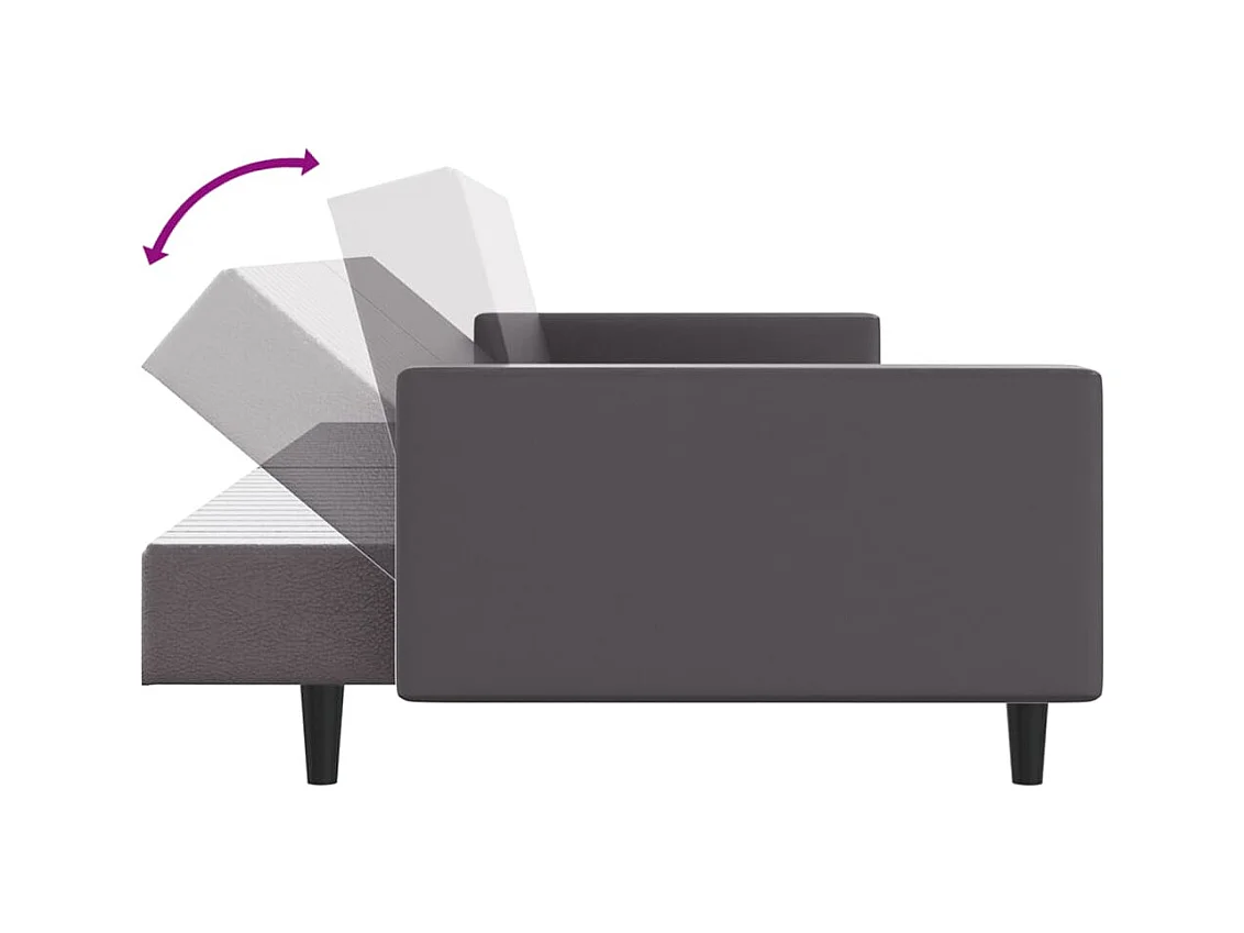 Ensemble de canapés 2 pcs gris similicuir