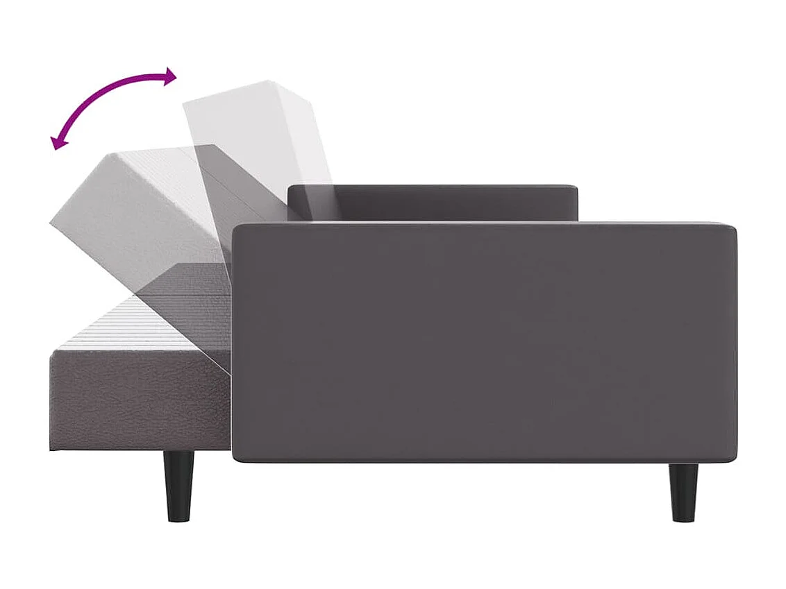 2-delige Loungeset kunstleer grijs