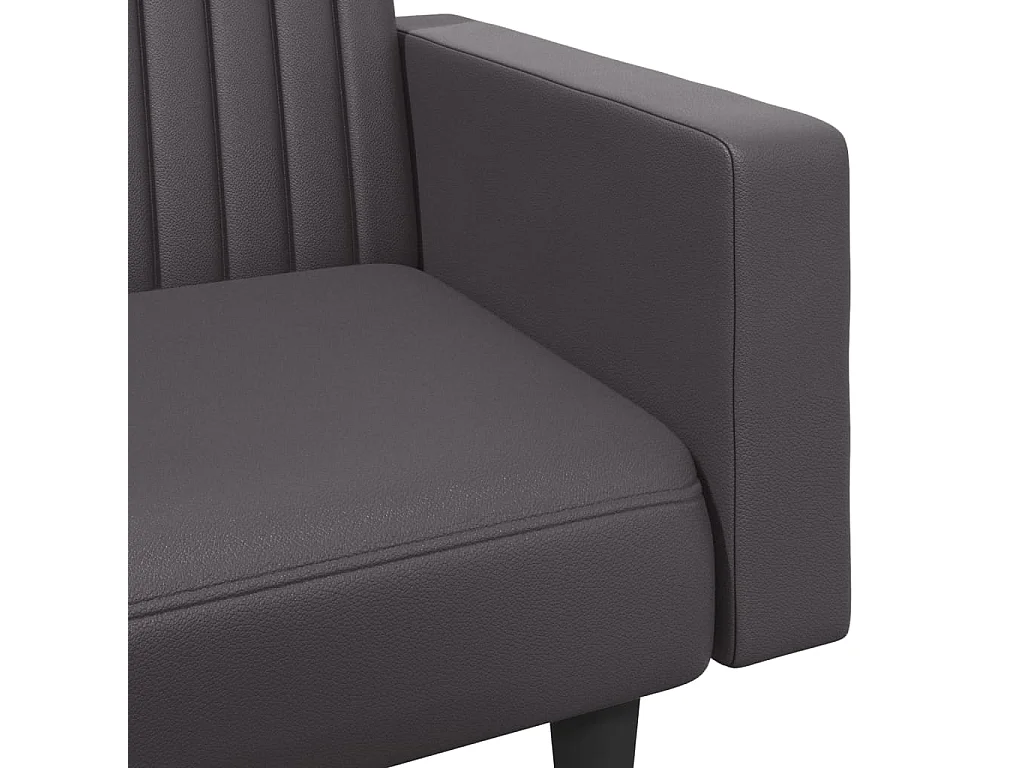 2-delige Loungeset kunstleer grijs