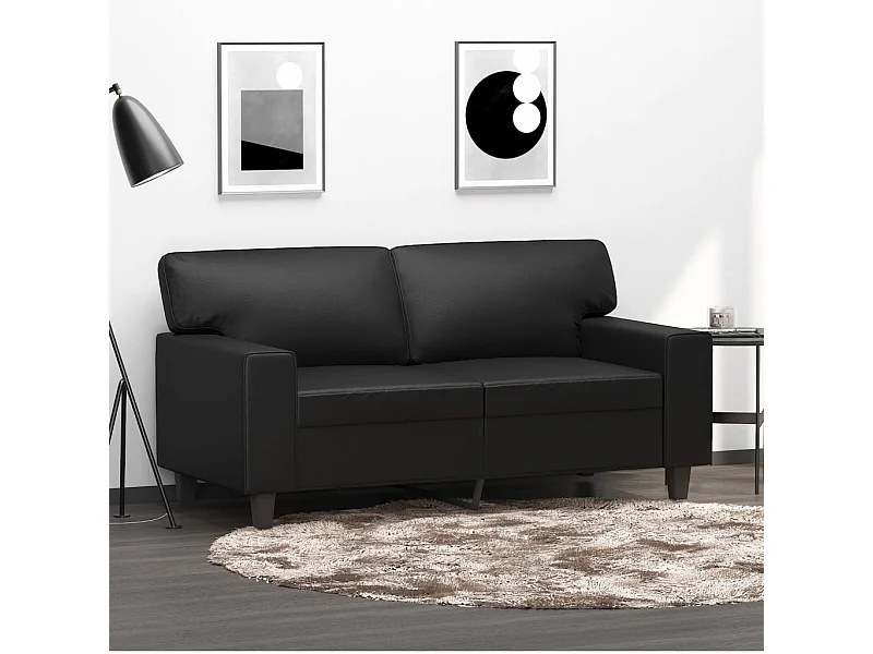 Tweezitsbank 120 cm kunstleer zwart