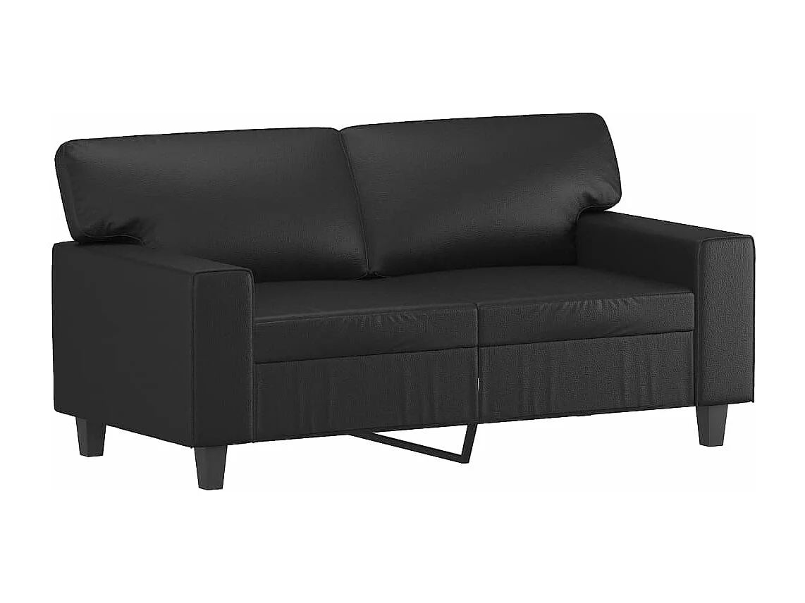 2-Sitzer-Sofa Schwarz 120 cm Kunstleder