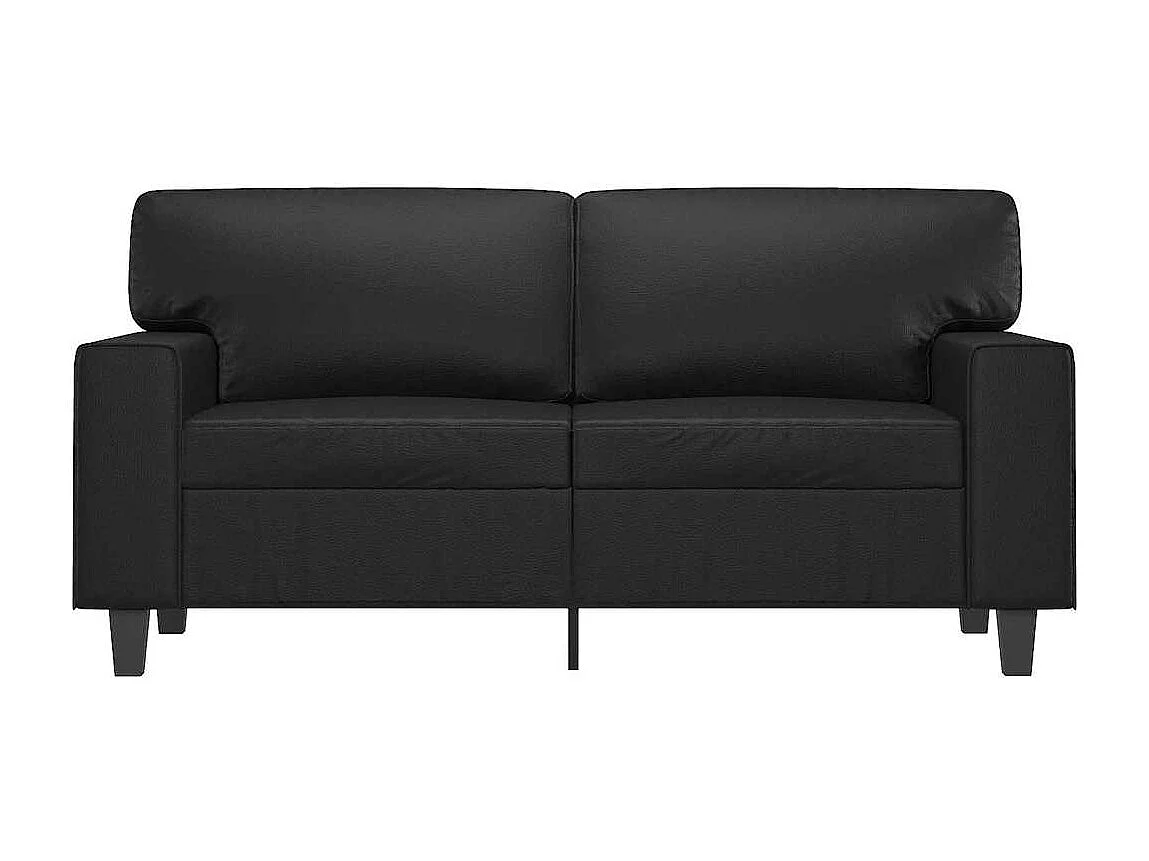 Canapé à 2 places Noir 120 cm Similicuir