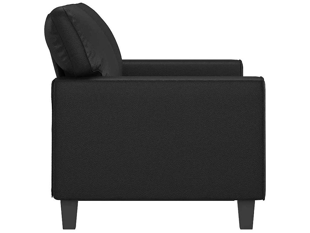 Sofá de 2 lugares 120 cm couro artificial preto