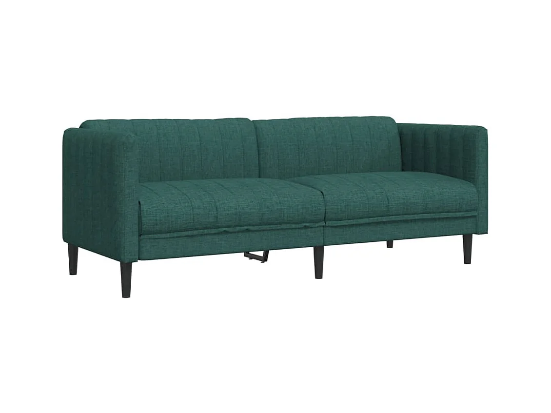 Sofa 3-Sitzer Dunkelgrün Stoff