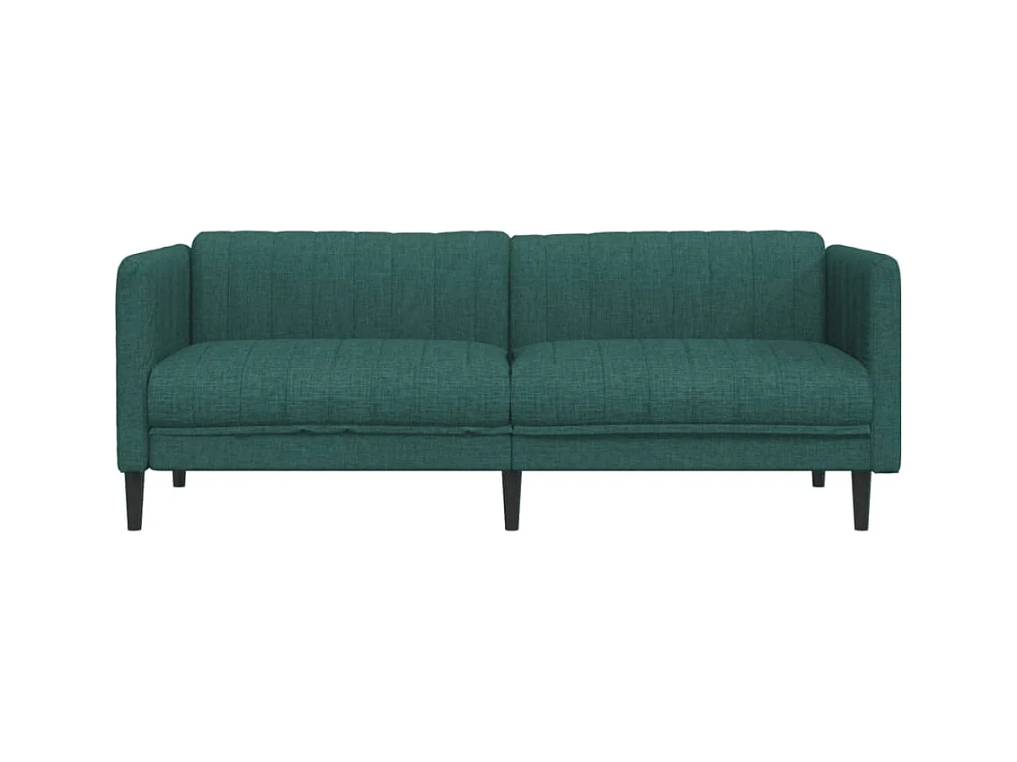 Sofa 3-Sitzer Dunkelgrün Stoff