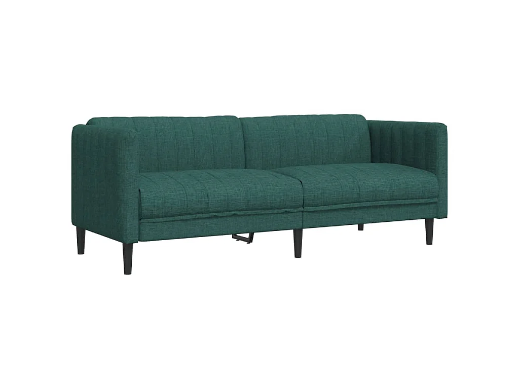 Divano a 3 Posti Verde Scuro in Tessuto