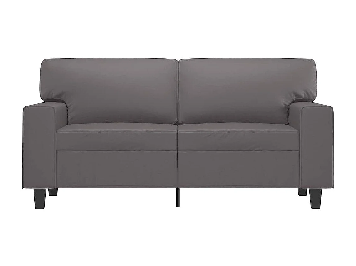 2-Sitzer-Sofa Grau 120 cm Kunstleder