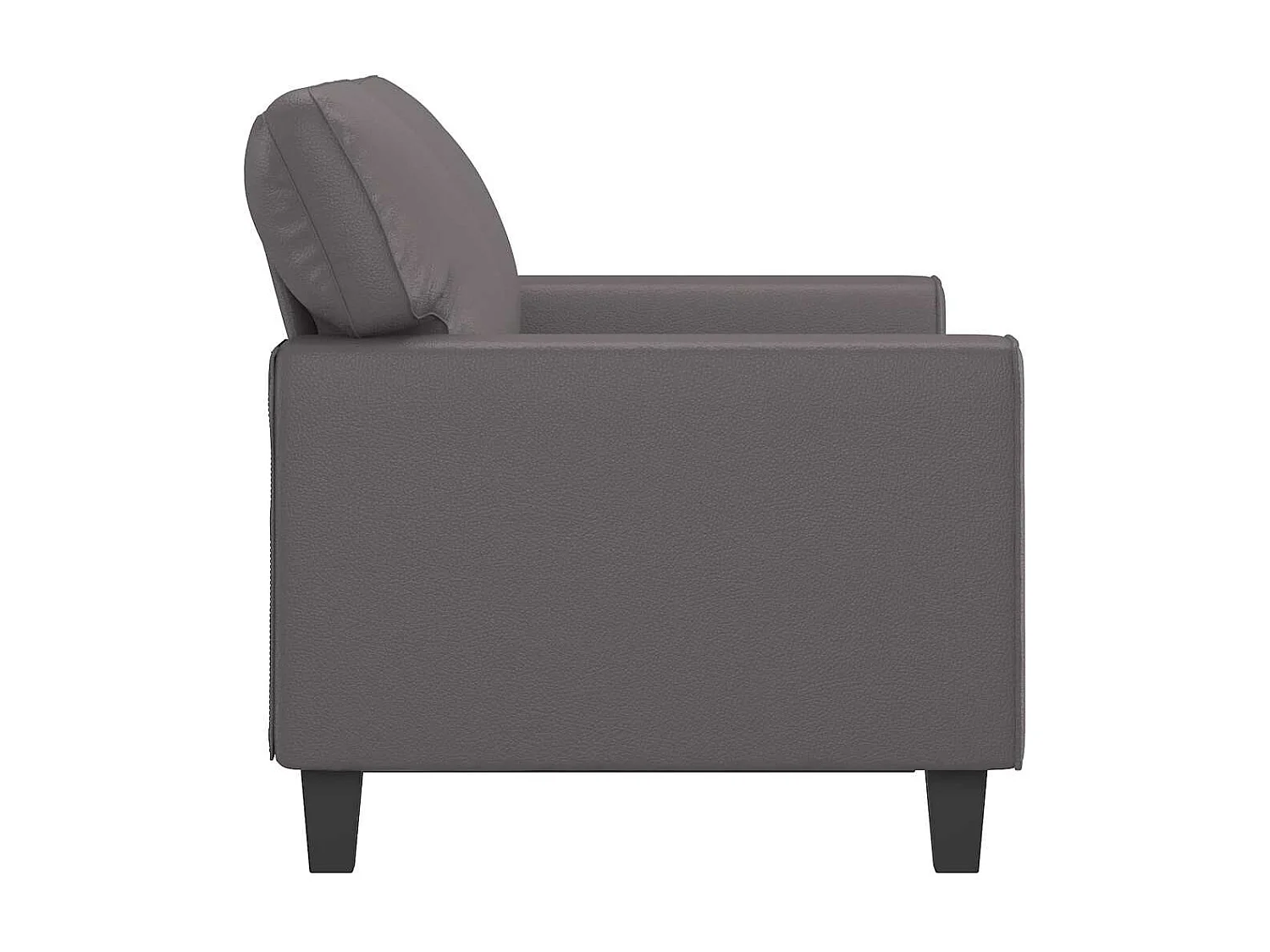 2-Sitzer-Sofa Grau 120 cm Kunstleder