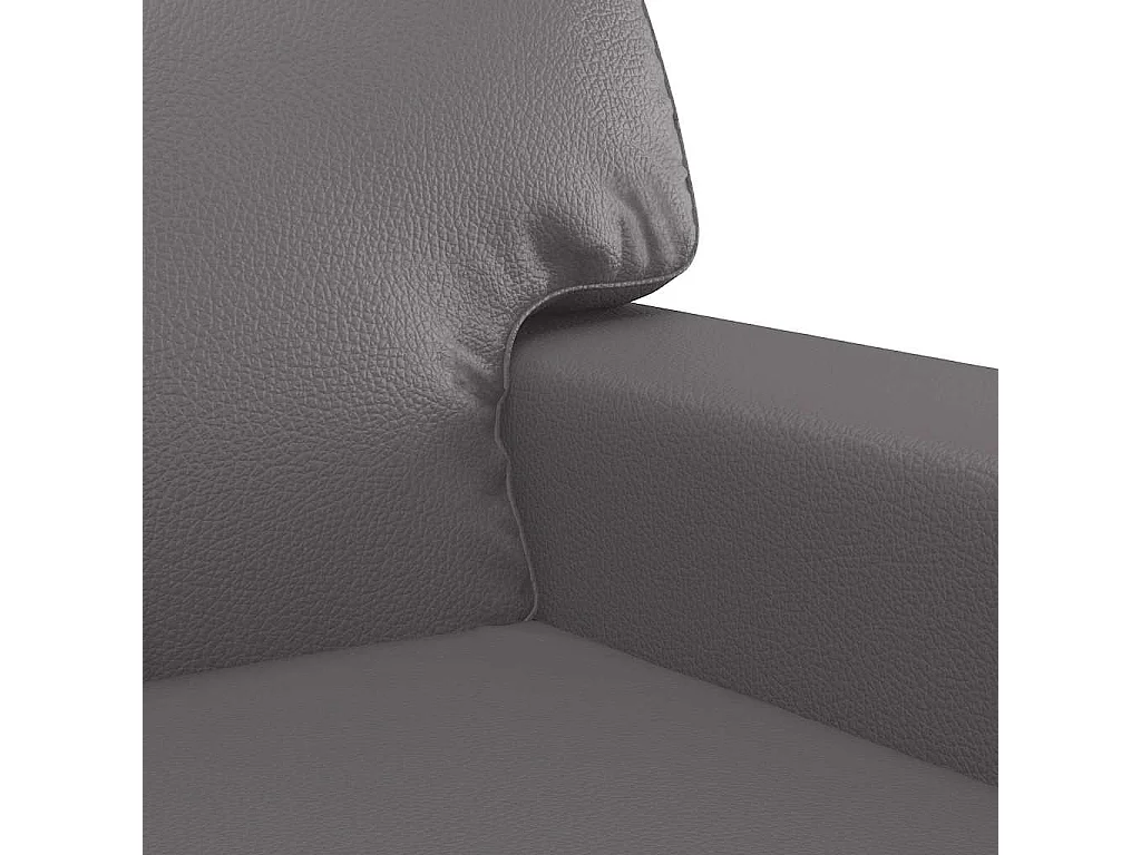 2-Sitzer-Sofa Grau 120 cm Kunstleder