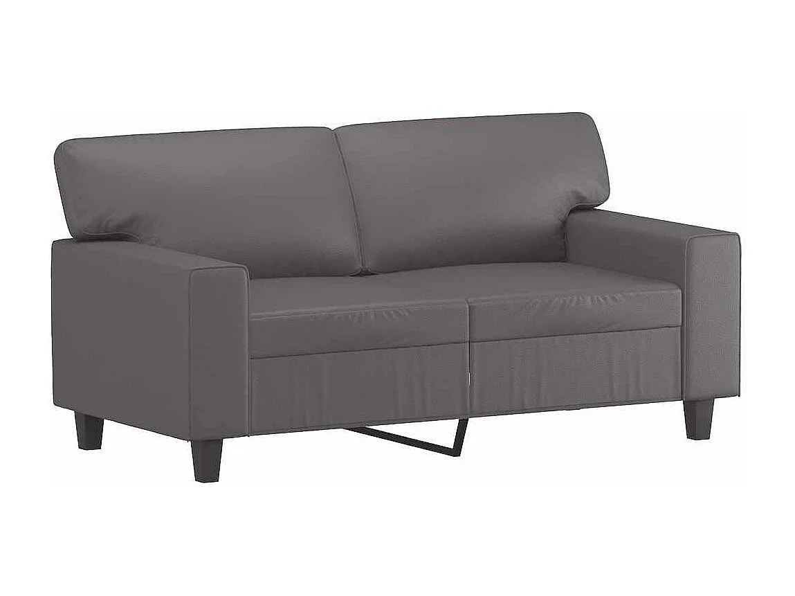 Canapé à 2 places Gris 120 cm Similicuir