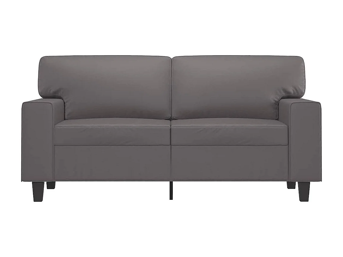 Canapé à 2 places Gris 120 cm Similicuir