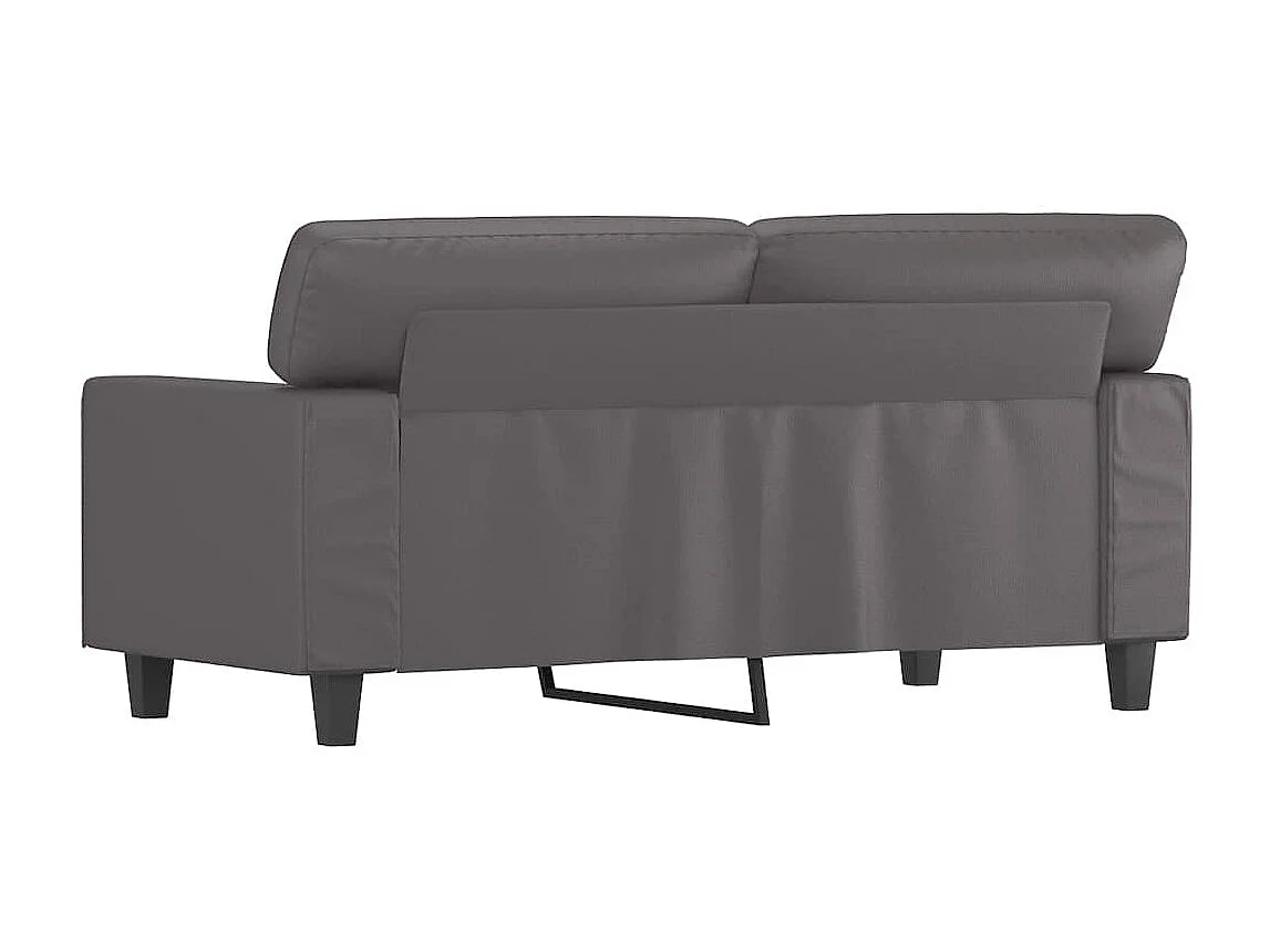 Canapé à 2 places Gris 120 cm Similicuir