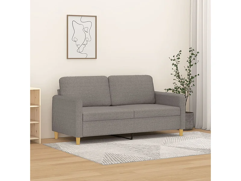 Sofá de 2 plazas de tela gris taupé 140 cm