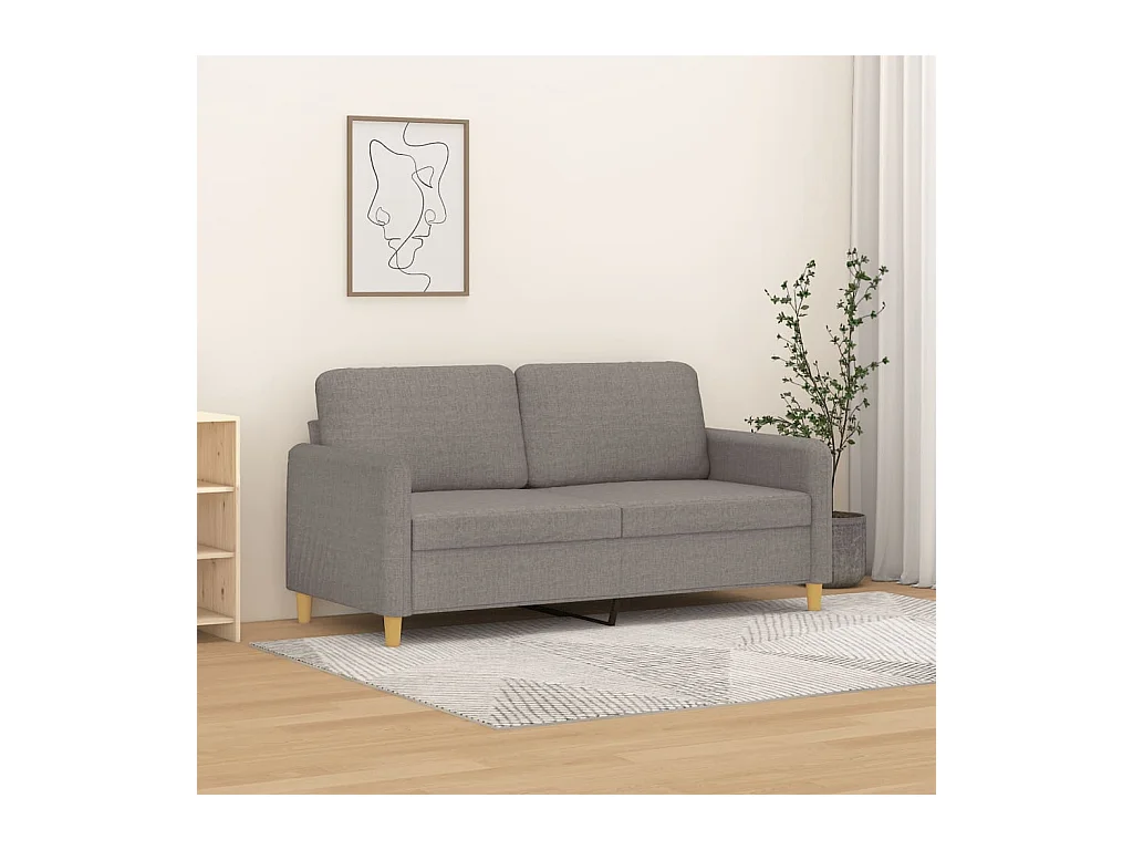Canapé à 2 places Taupe 140 cm Tissu