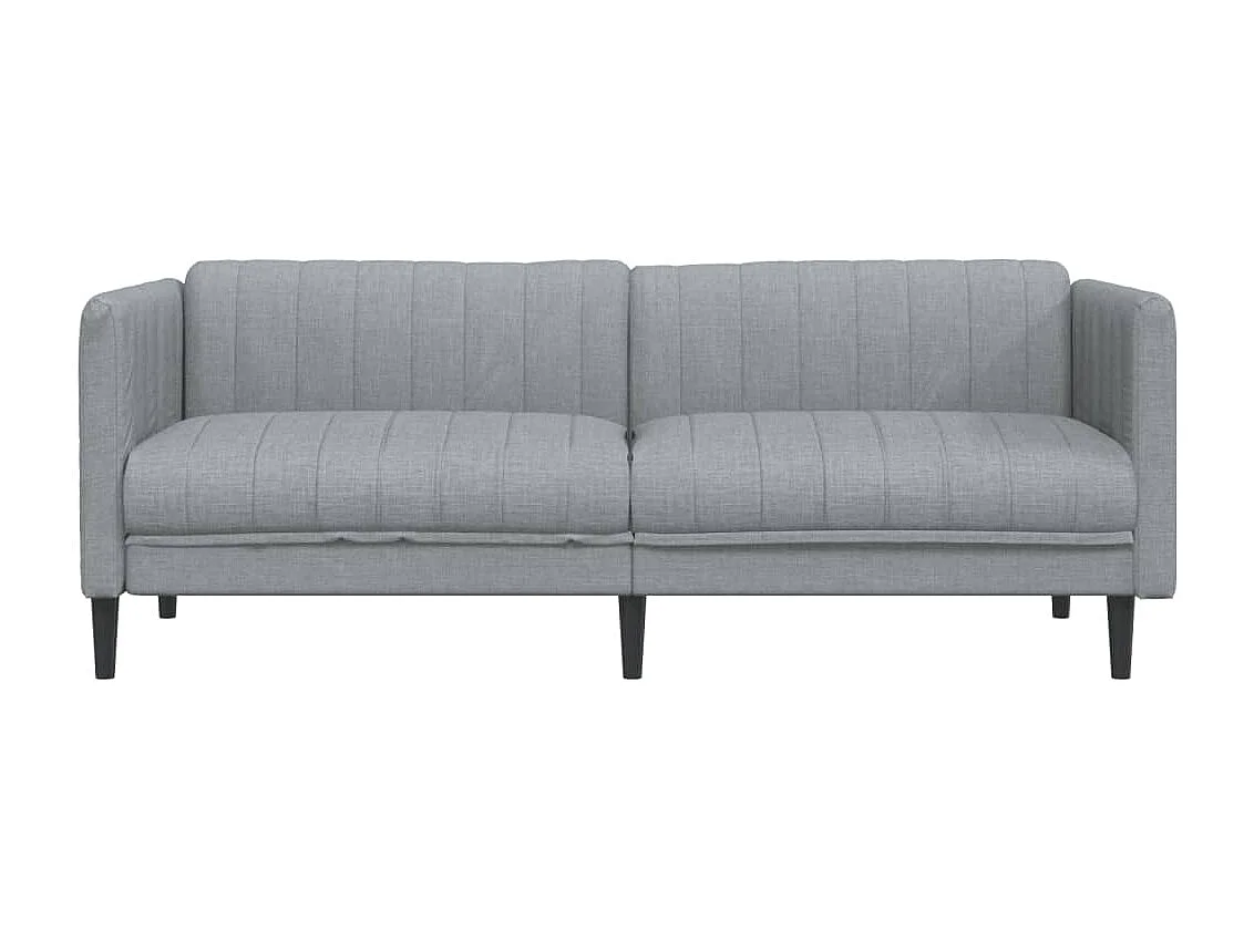 Sofa 3-Sitzer Hellgrau Stoff