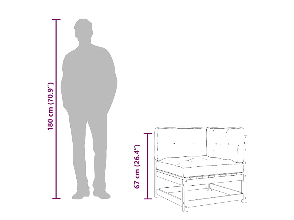Fauteuil 60 cm stof bruin
