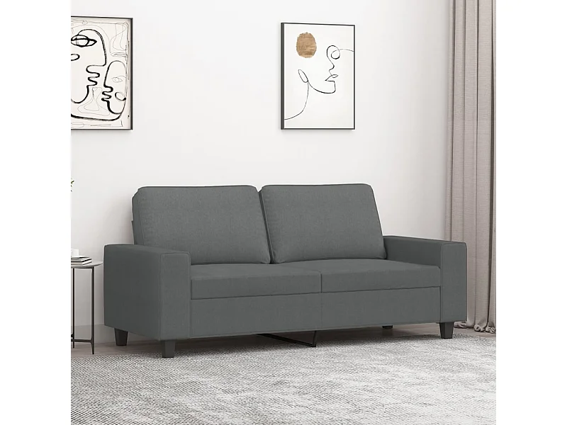 Tweezitsbank 140 cm stof donkergrijs