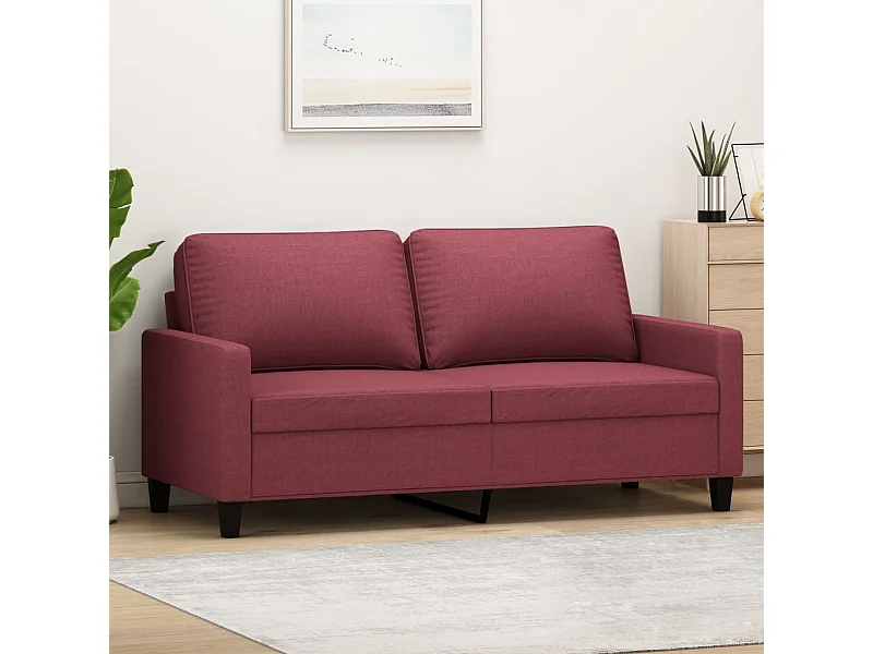 Tweezitsbank 140 cm stof wijnrood