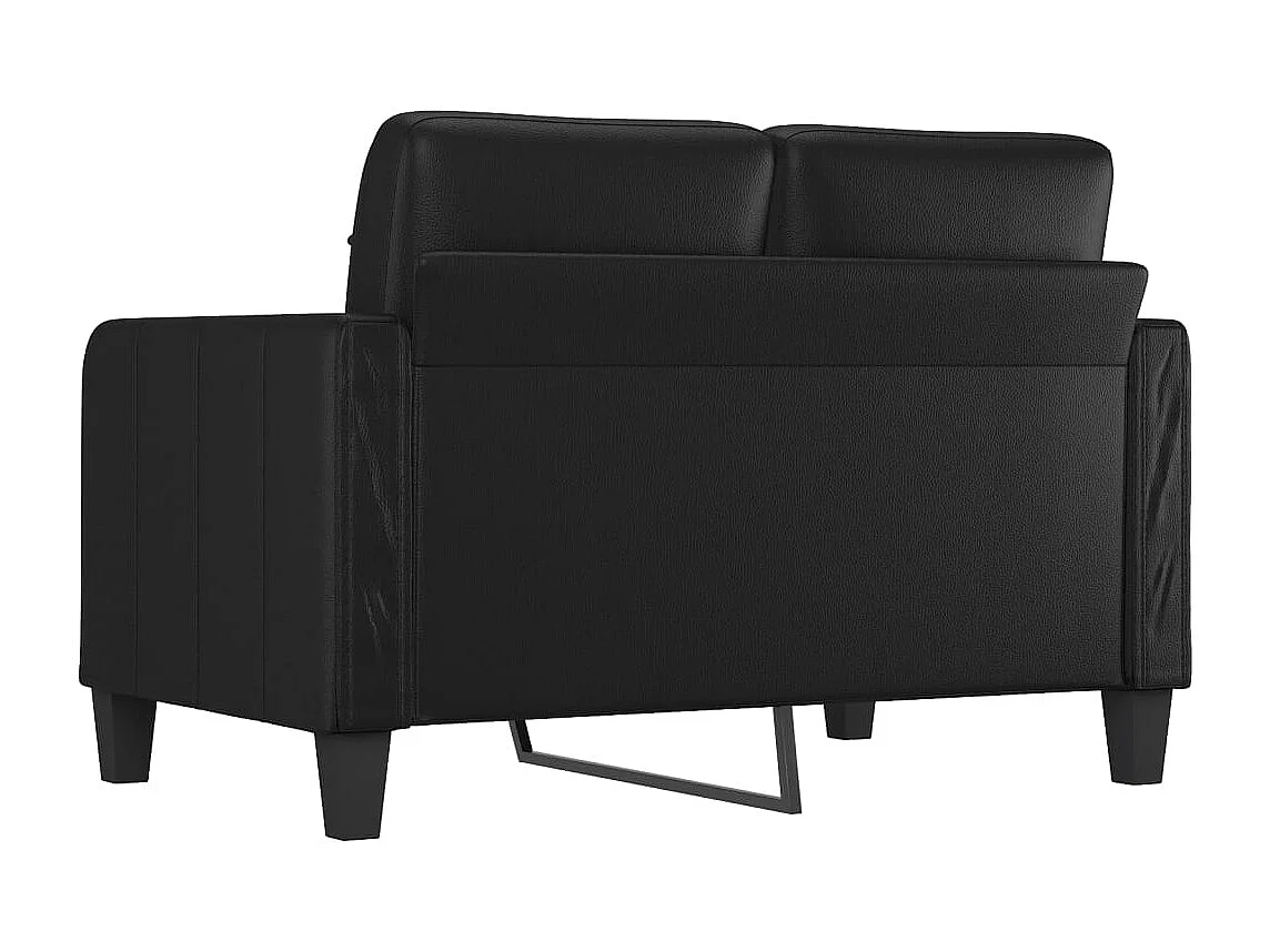 2-Sitzer-Sofa Schwarz 120 cm Kunstleder