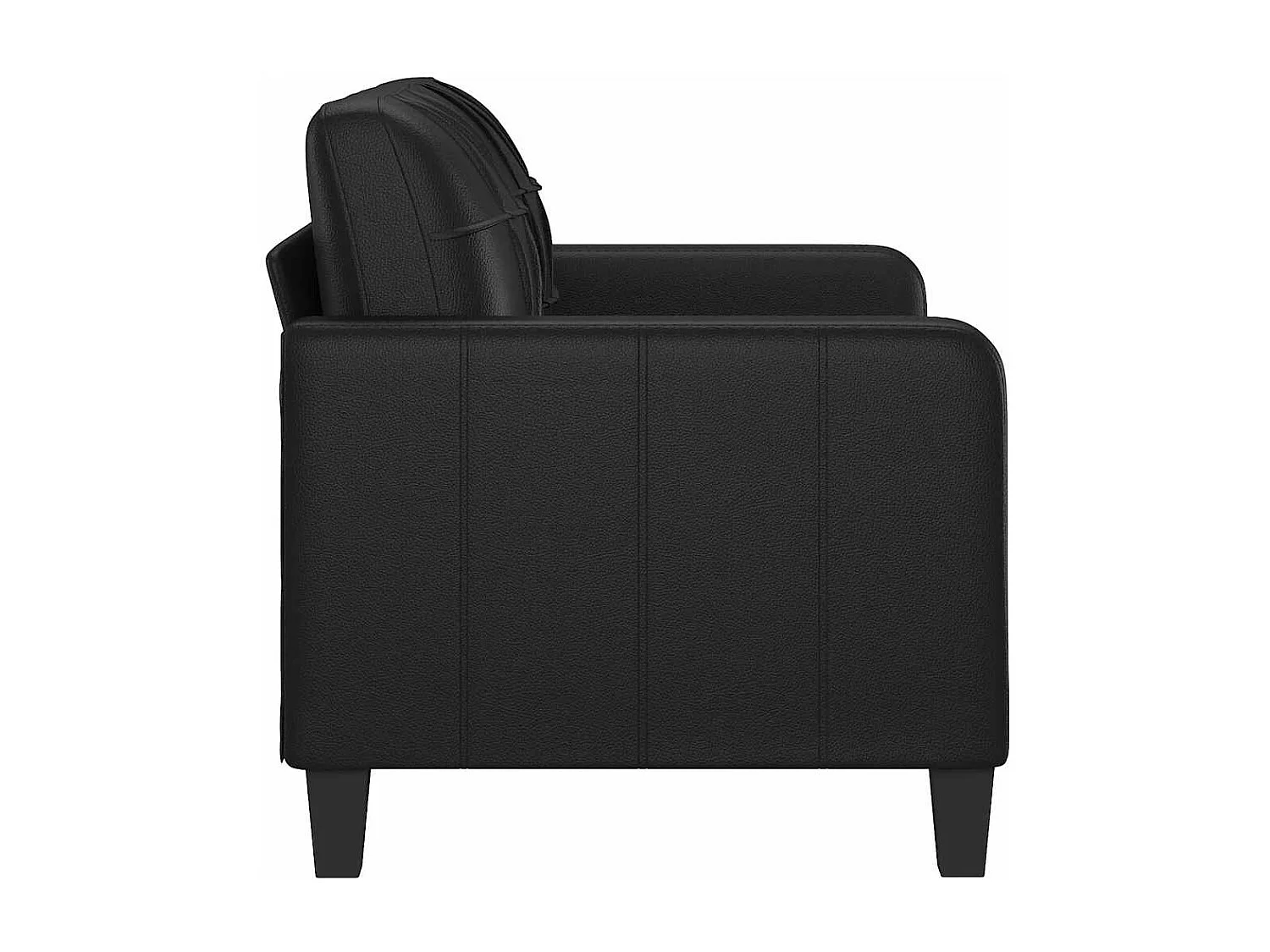 2-Sitzer-Sofa Schwarz 120 cm Kunstleder