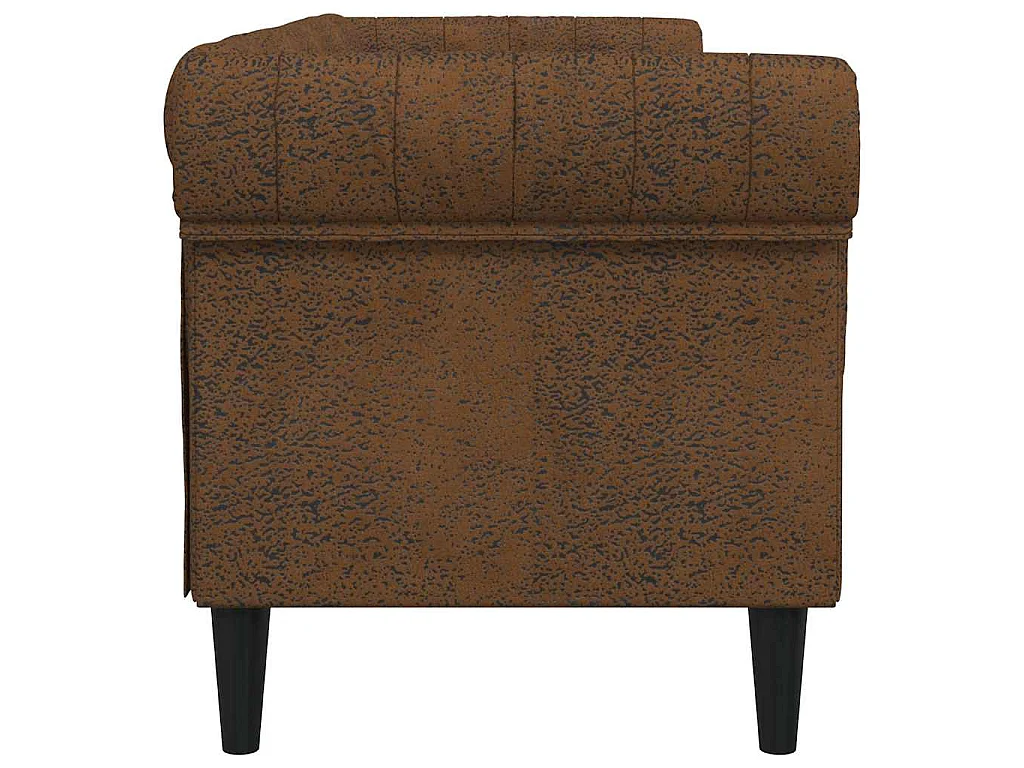 Canapé Chesterfield 3 places marron tissu