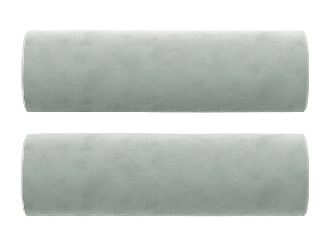 Sofá de 3 plazas con cojines terciopelo gris claro 180 cm