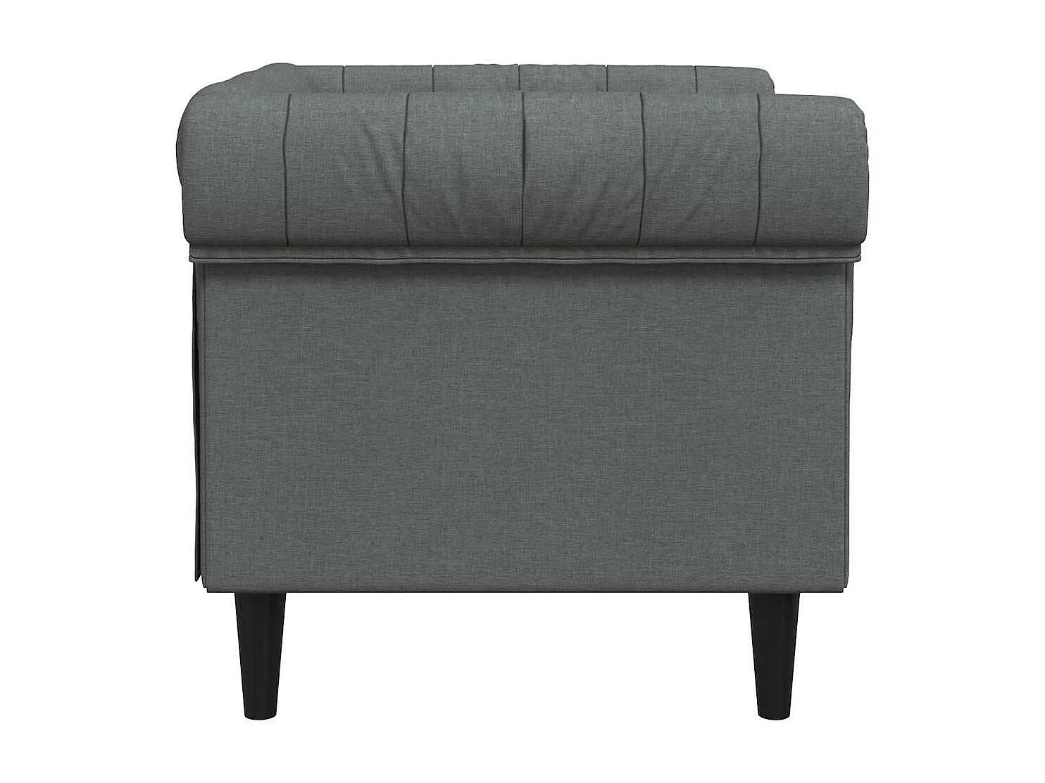 Sillón Chesterfield de tela gris oscuro