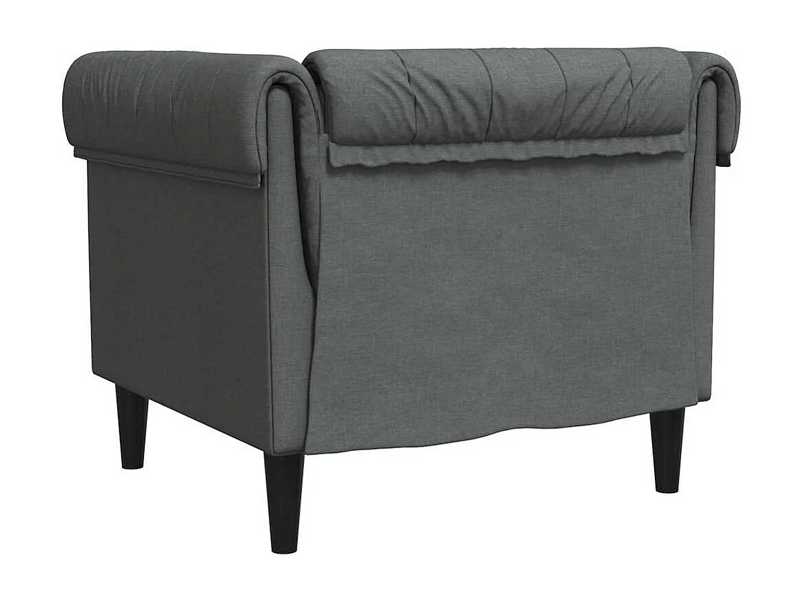 Fauteuil Chesterfield gris foncé tissu