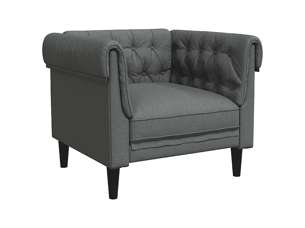 Poltrona Chesterfield Grigio Scuro in Tessuto