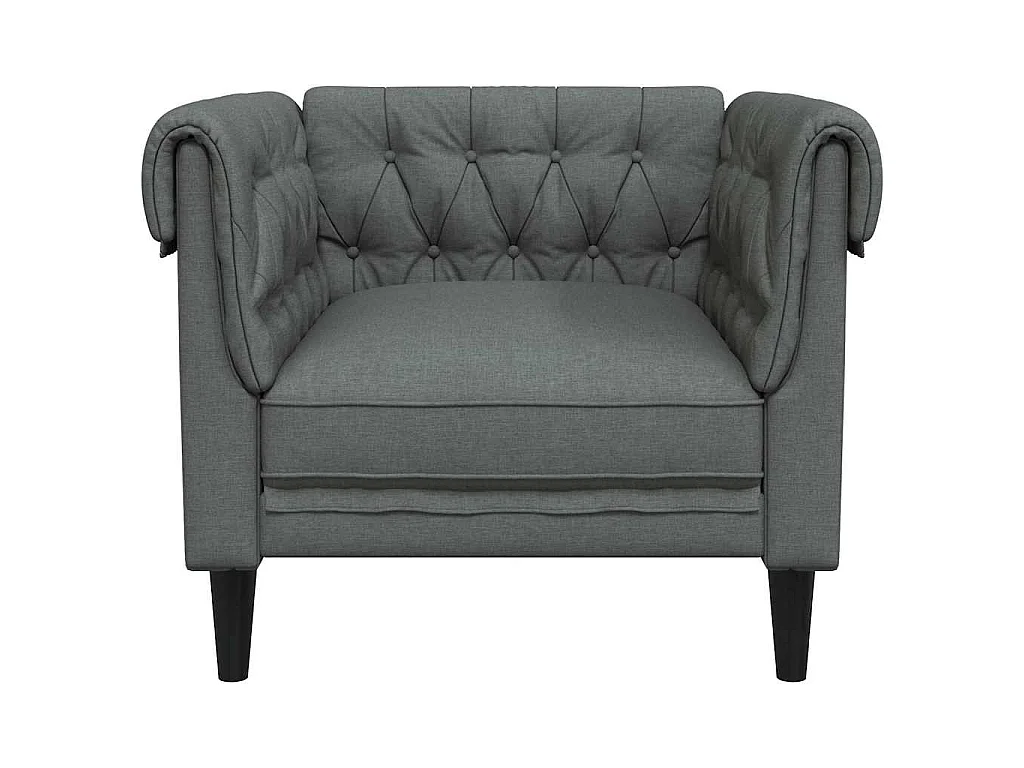 Poltrona Chesterfield Grigio Scuro in Tessuto