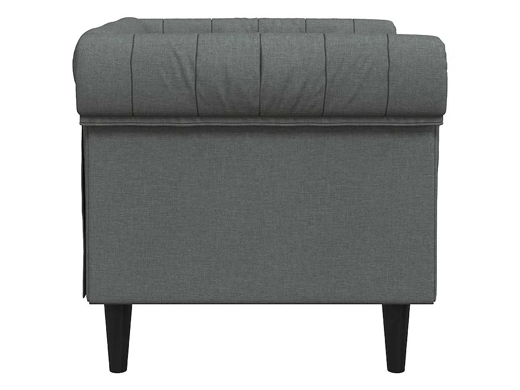 Poltrona Chesterfield Grigio Scuro in Tessuto