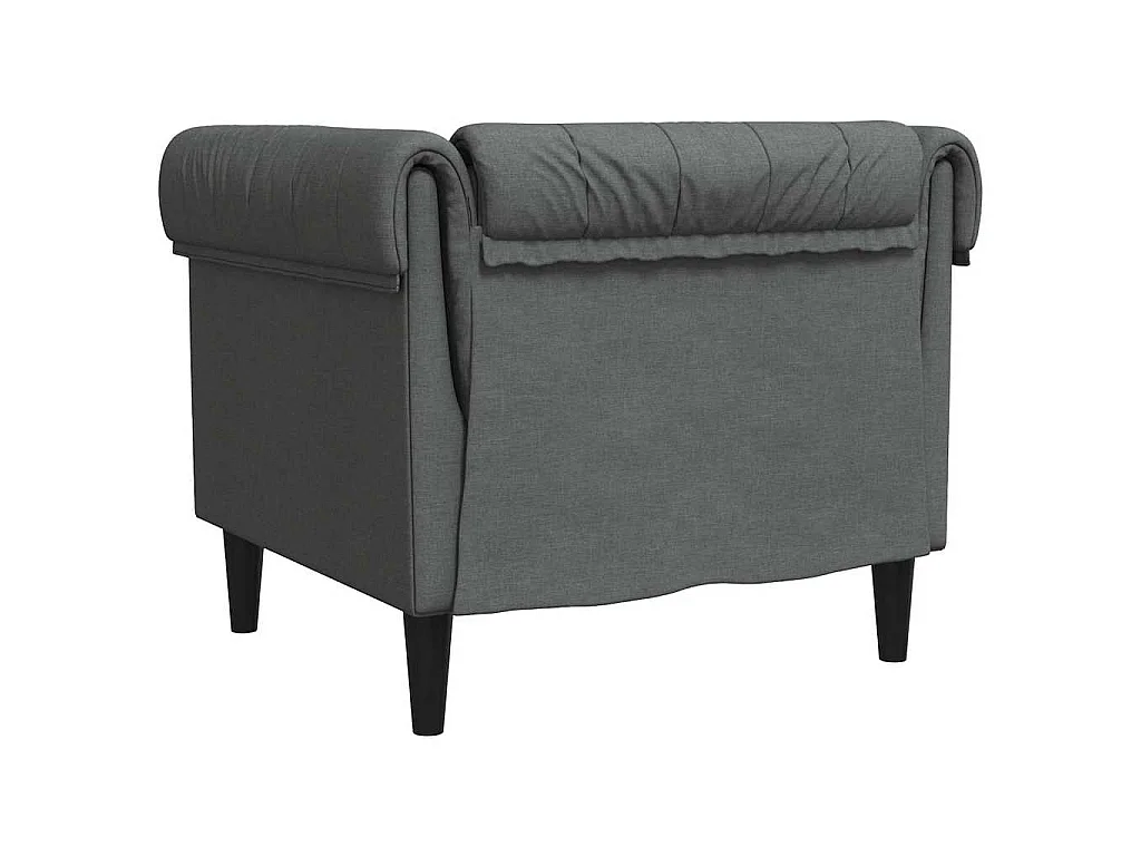 Poltrona Chesterfield Grigio Scuro in Tessuto
