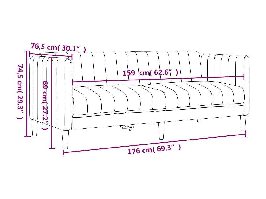 Ensemble de canapés 2 pcs taupe tissu