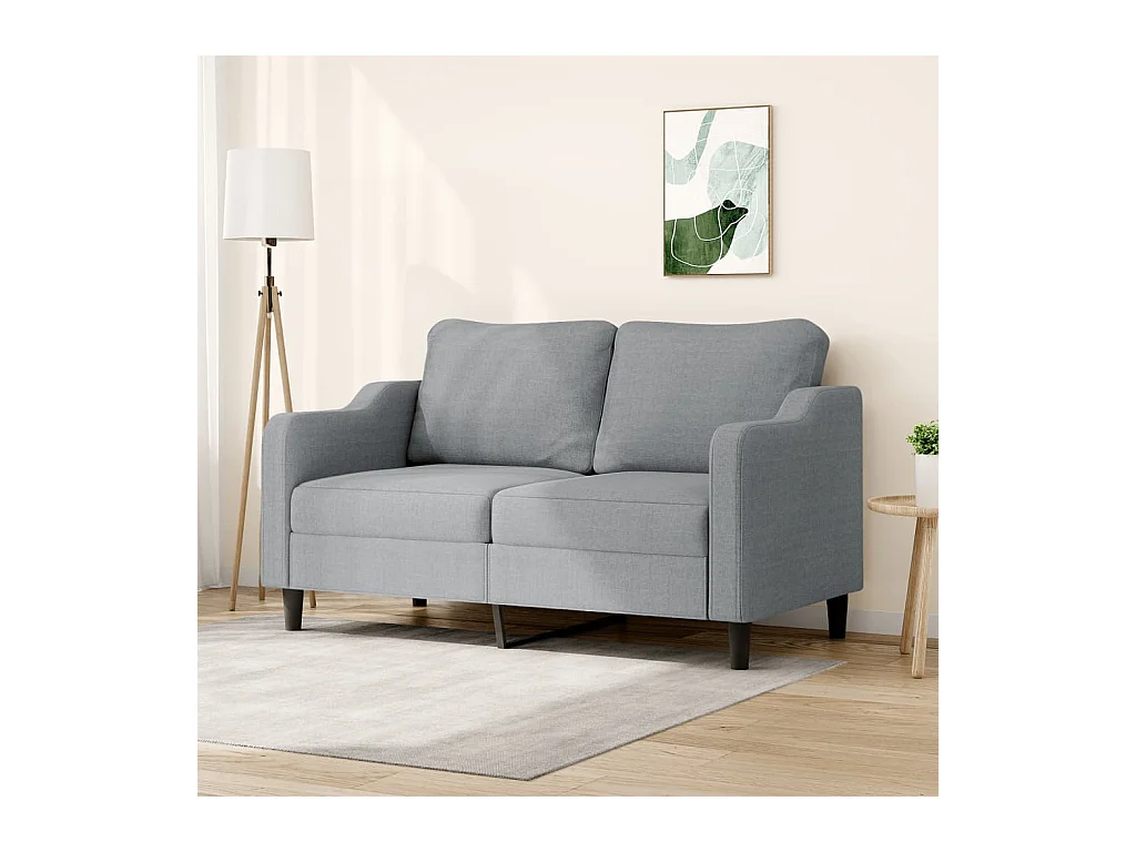 Canapé à 2 places Gris clair 140 cm Tissu