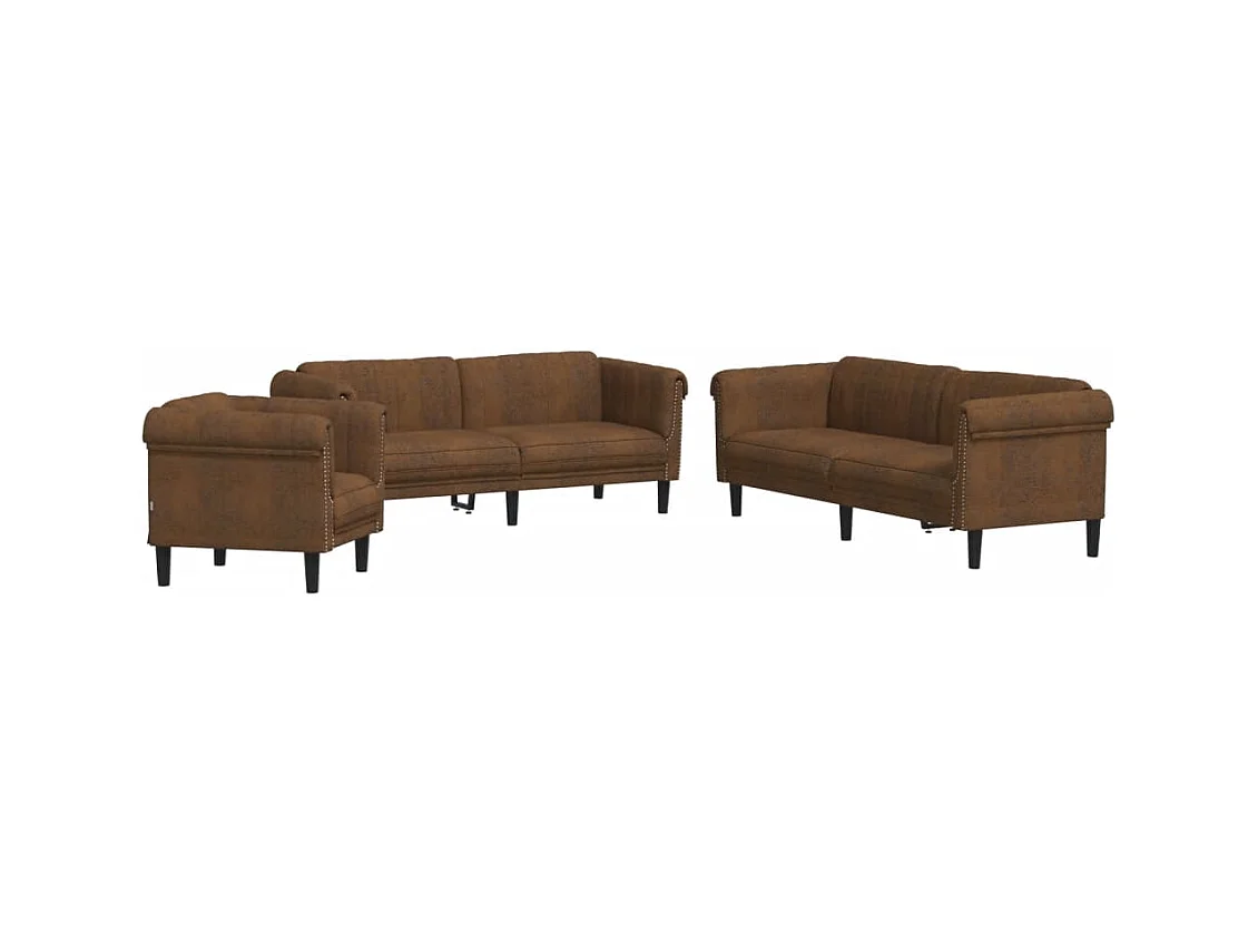Ensemble de canapés 3 pcs marron velours