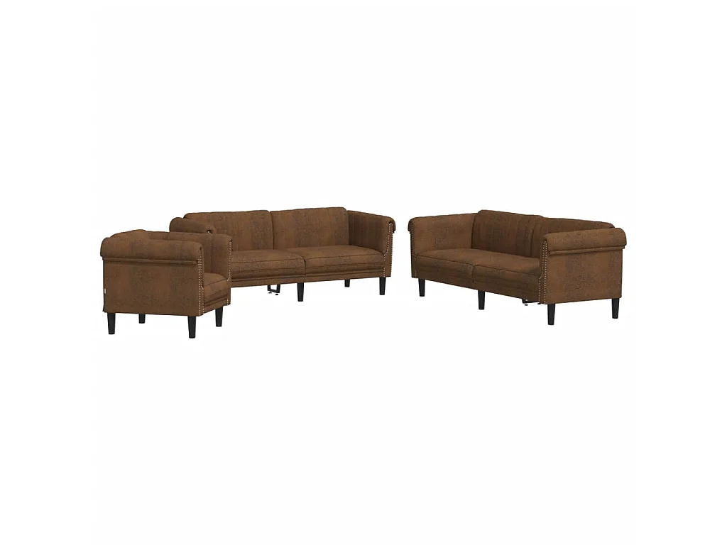 Ensemble de canapés 3 pcs marron velours