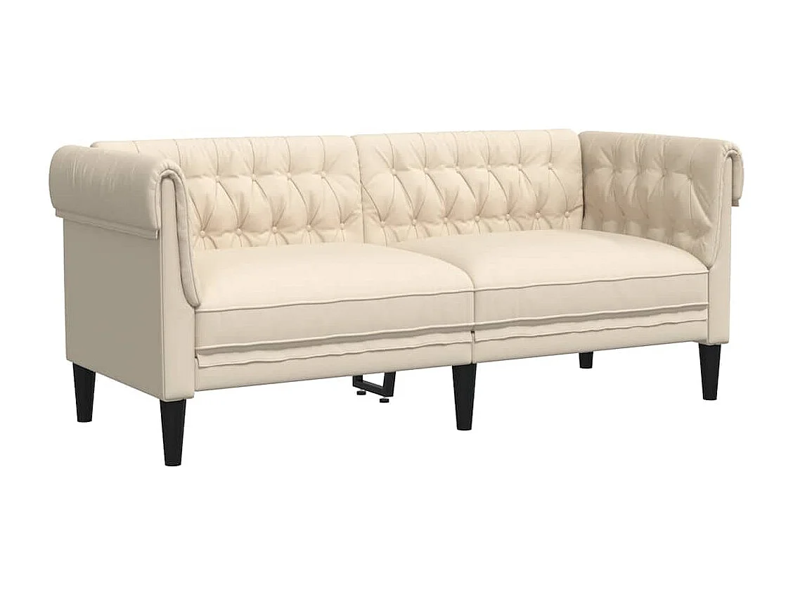 2-Sitzer-Sofa Chesterfield Leinen