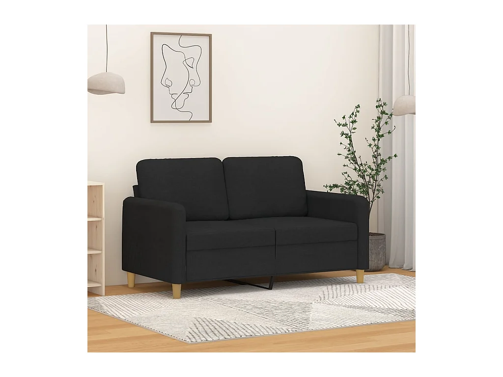 Tweezitsbank 120 cm stof zwart