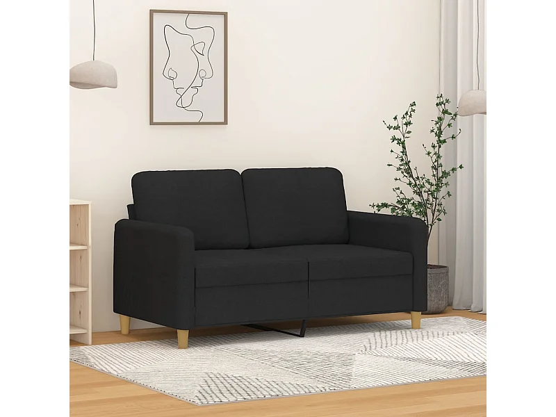 Tweezitsbank 120 cm stof zwart